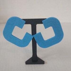 Blue Geometric Earrings